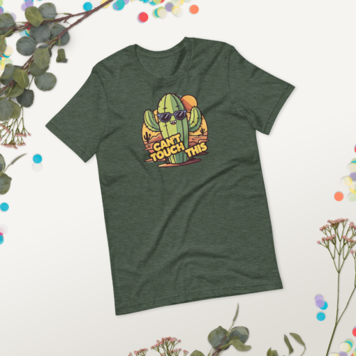 Funny Cartoon Cactus Graphic Tee - Cant Touch This Shirt - Image 95