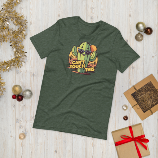 Funny Cartoon Cactus Graphic Tee - Cant Touch This Shirt - Image 86