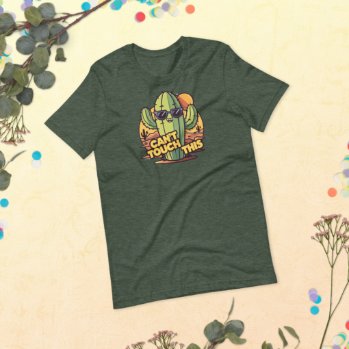Funny Cartoon Cactus Graphic Tee - Cant Touch This Shirt - Image 90