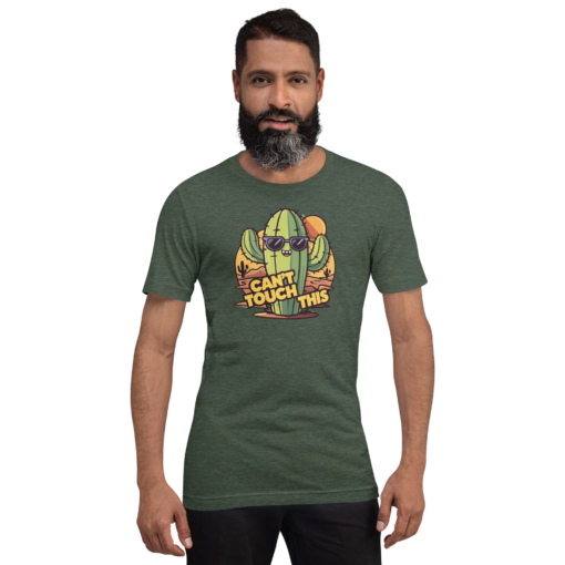 Funny Cartoon Cactus Graphic Tee - Cant Touch This Shirt - Image 92