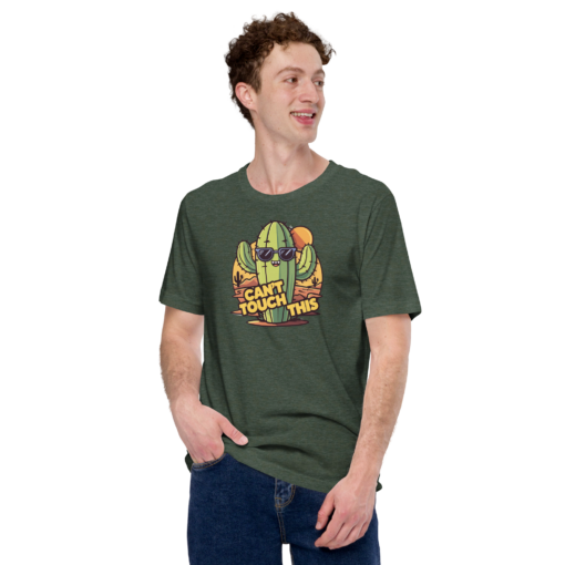 Funny Cartoon Cactus Graphic Tee - Cant Touch This Shirt - Image 88