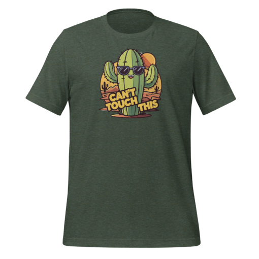 Funny Cartoon Cactus Graphic Tee - Cant Touch This Shirt - Image 79