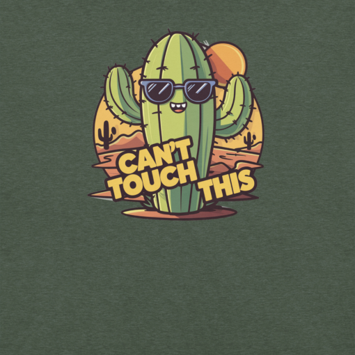 Funny Cartoon Cactus Graphic Tee - Cant Touch This Shirt - Image 73
