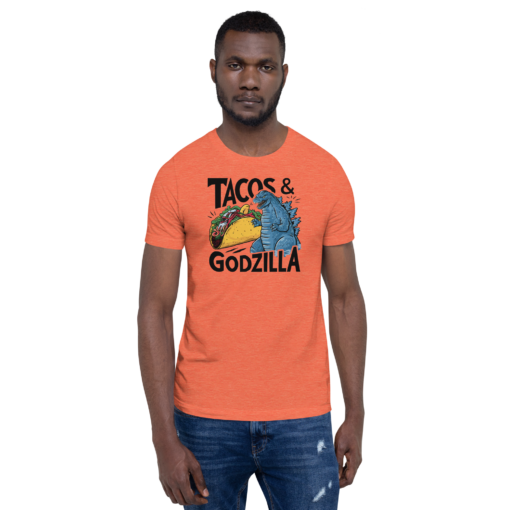 Funny Taco and Godzilla Graphic Tee - Tacos and Godzilla Shirt - Image 75