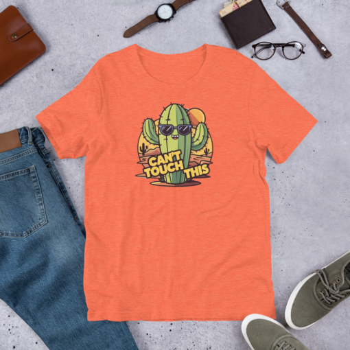 Funny Cartoon Cactus Graphic Tee - Cant Touch This Shirt - Image 43