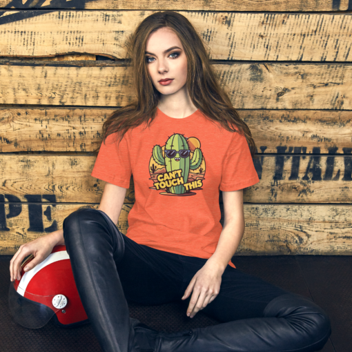 Funny Cartoon Cactus Graphic Tee - Cant Touch This Shirt - Image 37