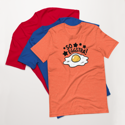 So Eggstra!" Egg Print Unisex Graphic Tee - Fun Eggcellent Shirt for Everyone - Image 20