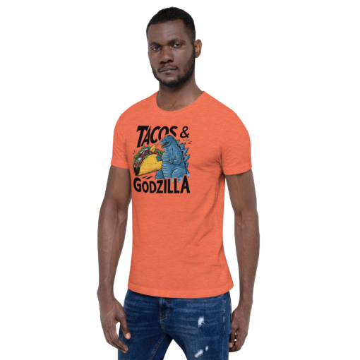 Funny Taco and Godzilla Graphic Tee - Tacos and Godzilla Shirt - Image 72