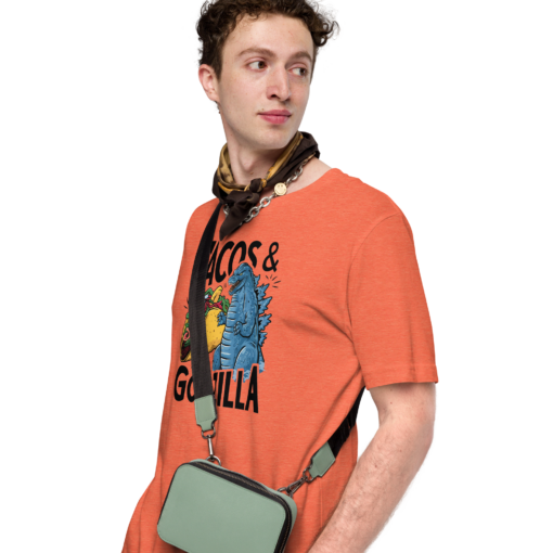 Funny Taco and Godzilla Graphic Tee - Tacos and Godzilla Shirt - Image 67