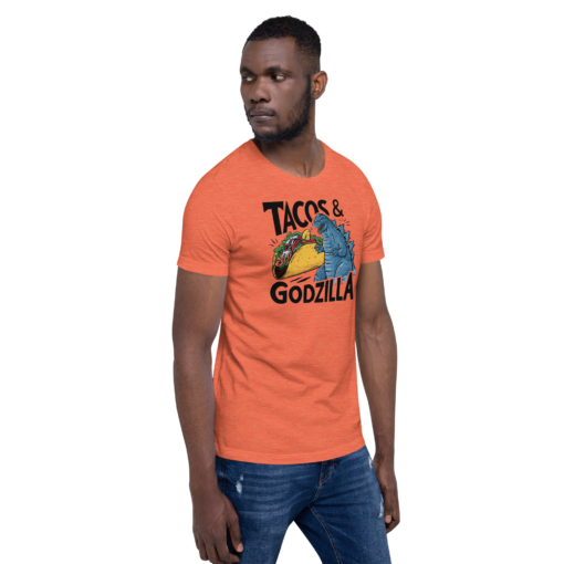 Funny Taco and Godzilla Graphic Tee - Tacos and Godzilla Shirt - Image 74