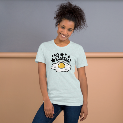So Eggstra!" Egg Print Unisex Graphic Tee - Fun Eggcellent Shirt for Everyone - Image 10