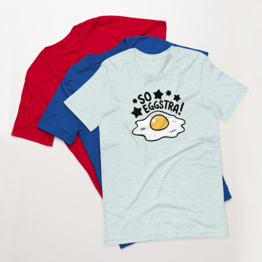 So Eggstra!" Egg Print Unisex Graphic Tee - Fun Eggcellent Shirt for Everyone - Image 6