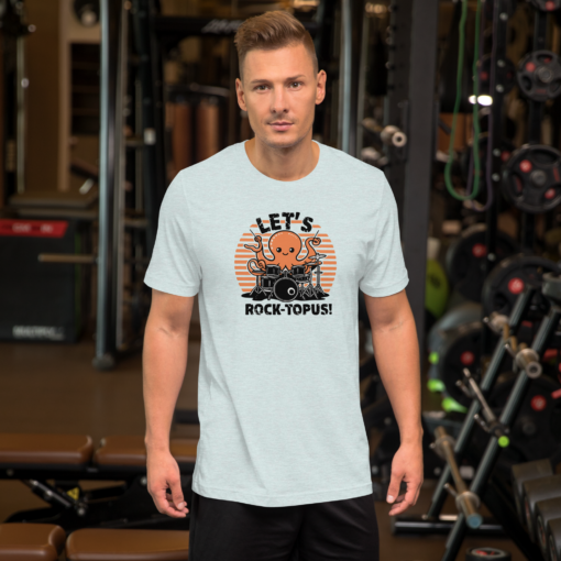 Let's Rocktopus Kawaii Octopus Drummer Graphic Tee - Musical Ocean Shirt - Image 13