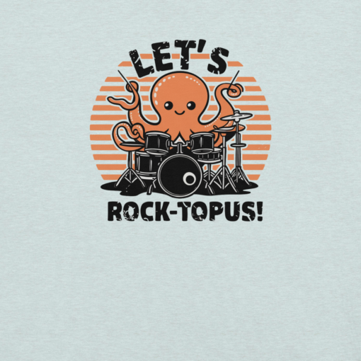 Let's Rocktopus Kawaii Octopus Drummer Graphic Tee - Musical Ocean Shirt - Image 6