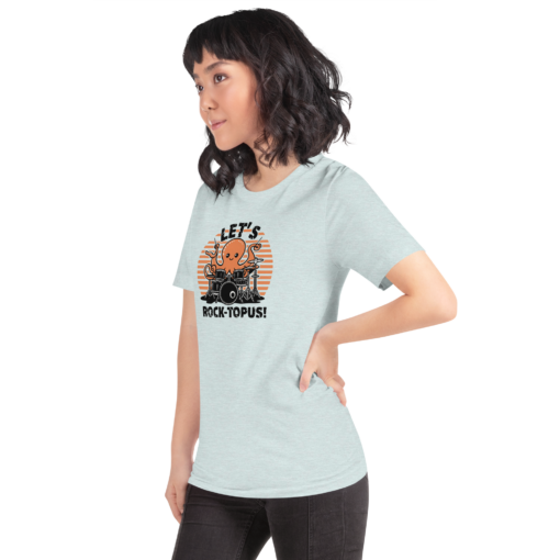 Let's Rocktopus Kawaii Octopus Drummer Graphic Tee - Musical Ocean Shirt - Image 20