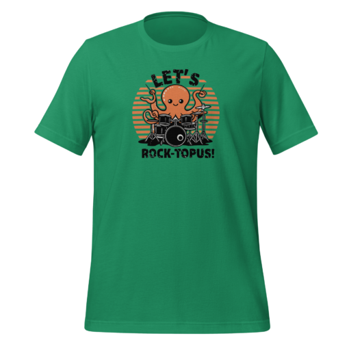Let's Rocktopus Kawaii Octopus Drummer Graphic Tee - Musical Ocean Shirt - Image 29