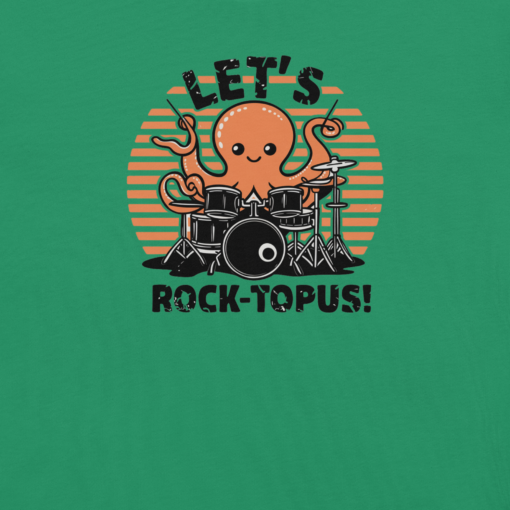 Let's Rocktopus Kawaii Octopus Drummer Graphic Tee - Musical Ocean Shirt - Image 19