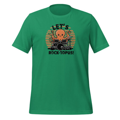 Let's Rocktopus Kawaii Octopus Drummer Graphic Tee - Musical Ocean Shirt - Image 37