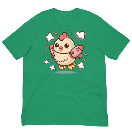 Adorable Kawaii Rocket Chicken T-Shirt - Cute and Quirky Space Chicken Tee - Fun Graphic Tee for All Ages - Image 12