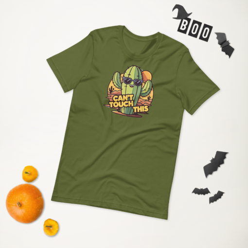 Funny Cartoon Cactus Graphic Tee - Cant Touch This Shirt - Image 74