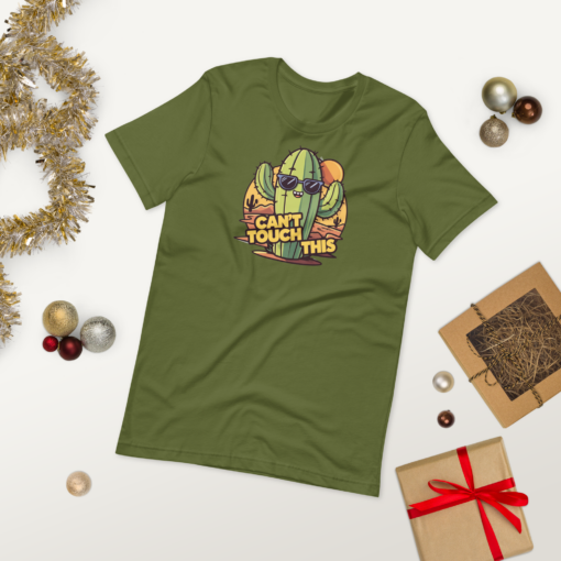 Funny Cartoon Cactus Graphic Tee - Cant Touch This Shirt - Image 76