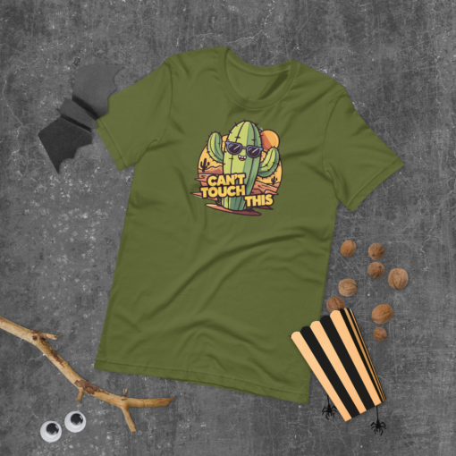 Funny Cartoon Cactus Graphic Tee - Cant Touch This Shirt - Image 71