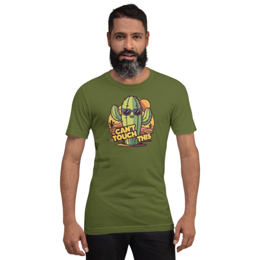 Funny Cartoon Cactus Graphic Tee - Cant Touch This Shirt - Image 75