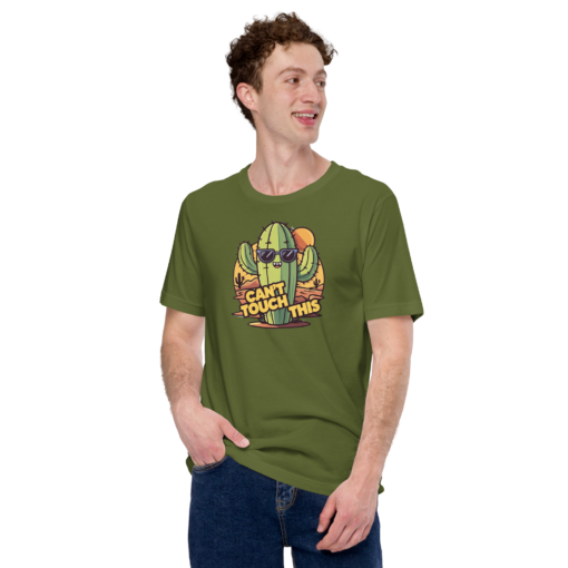 Funny Cartoon Cactus Graphic Tee - Cant Touch This Shirt - Image 69