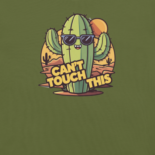 Funny Cartoon Cactus Graphic Tee - Cant Touch This Shirt - Image 57