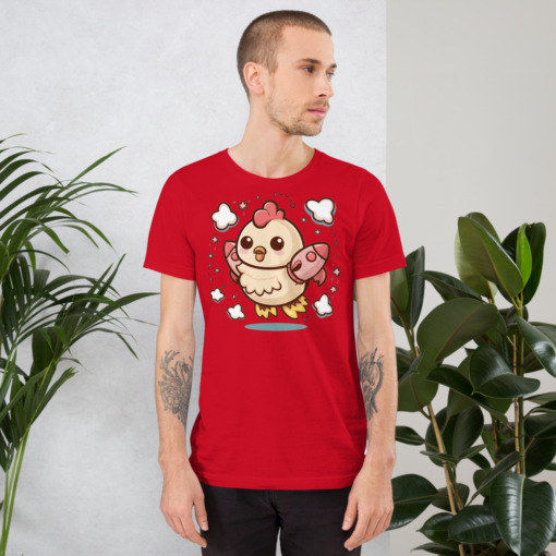 Adorable Kawaii Rocket Chicken T-Shirt - Cute and Quirky Space Chicken Tee - Fun Graphic Tee for All Ages - Image 7