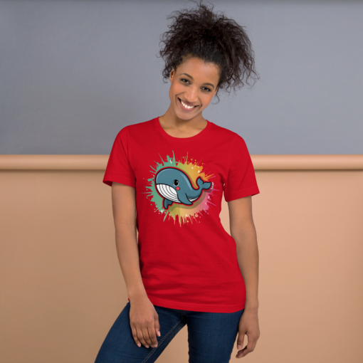 Whimsical Kawaii Whale Graphic Tee - Adorable Ocean Lover's T-Shirt - Cute & Playful Whale Design - Image 76