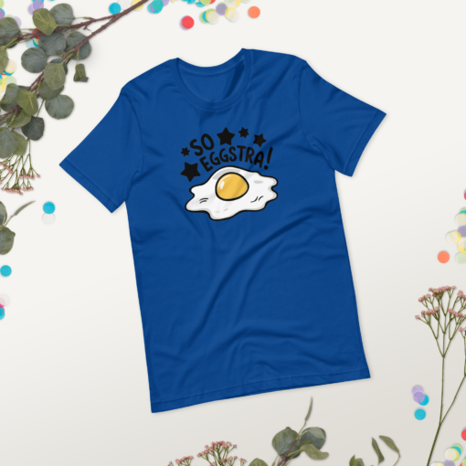 So Eggstra!" Egg Print Unisex Graphic Tee - Fun Eggcellent Shirt for Everyone - Image 43