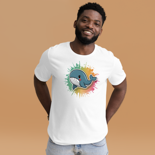 Whimsical Kawaii Whale Graphic Tee - Adorable Ocean Lover's T-Shirt - Cute & Playful Whale Design - Image 2