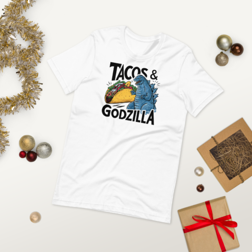 Funny Taco and Godzilla Graphic Tee - Tacos and Godzilla Shirt - Image 11