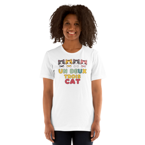Adorable Kawaii Cats Graphic Tee - "Un Deux Trois Cat" Cute French Cat T-Shirt - Fun Cat Lover's Shirt - Image 21