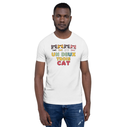 Adorable Kawaii Cats Graphic Tee - "Un Deux Trois Cat" Cute French Cat T-Shirt - Fun Cat Lover's Shirt - Image 12