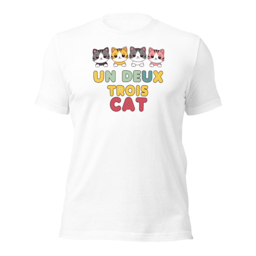 Adorable Kawaii Cats Graphic Tee - "Un Deux Trois Cat" Cute French Cat T-Shirt - Fun Cat Lover's Shirt - Image 10