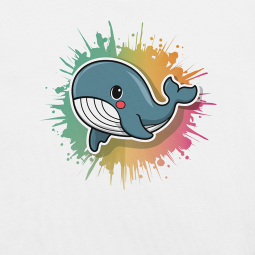 Whimsical Kawaii Whale Graphic Tee - Adorable Ocean Lover's T-Shirt - Cute & Playful Whale Design - Image 3