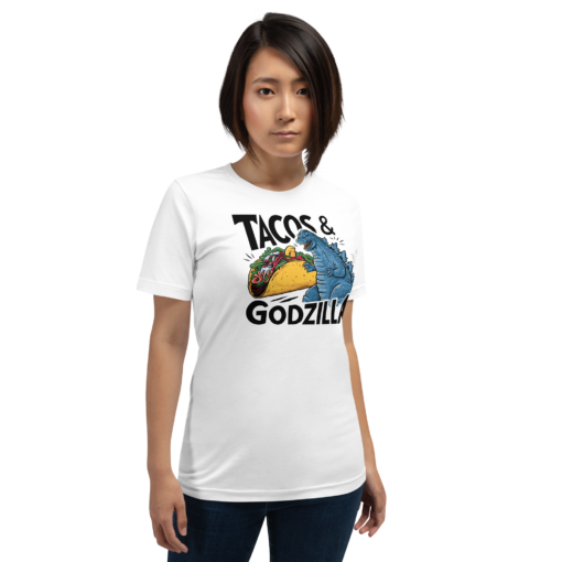 Funny Taco and Godzilla Graphic Tee - Tacos and Godzilla Shirt - Image 21