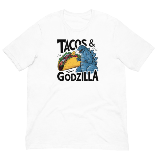 Funny Taco and Godzilla Graphic Tee - Tacos and Godzilla Shirt - Image 7