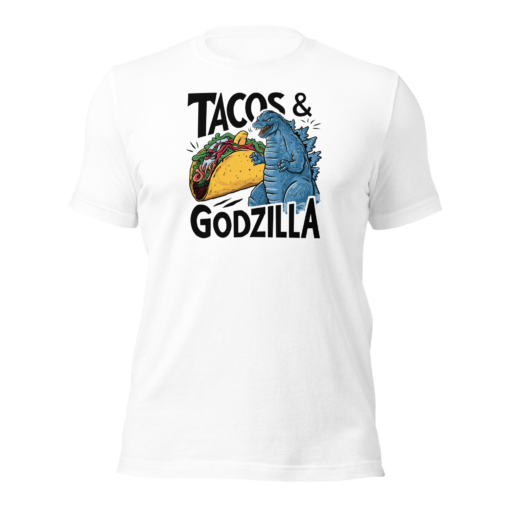 Funny Taco and Godzilla Graphic Tee - Tacos and Godzilla Shirt - Image 6