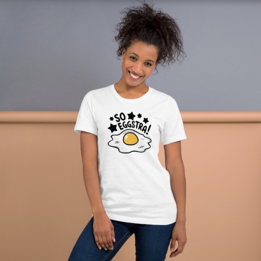 So Eggstra!" Egg Print Unisex Graphic Tee - Fun Eggcellent Shirt for Everyone - Image 4