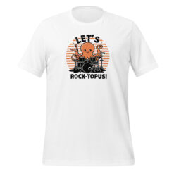 Let's Rocktopus Kawaii Octopus Drummer Graphic Tee - Musical Ocean Shirt
