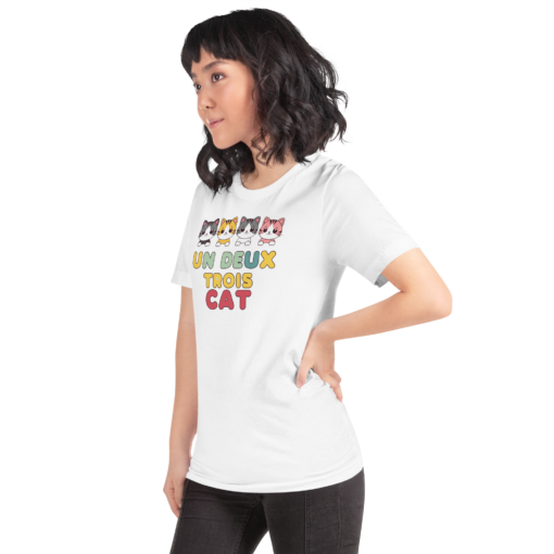 Adorable Kawaii Cats Graphic Tee - "Un Deux Trois Cat" Cute French Cat T-Shirt - Fun Cat Lover's Shirt - Image 16