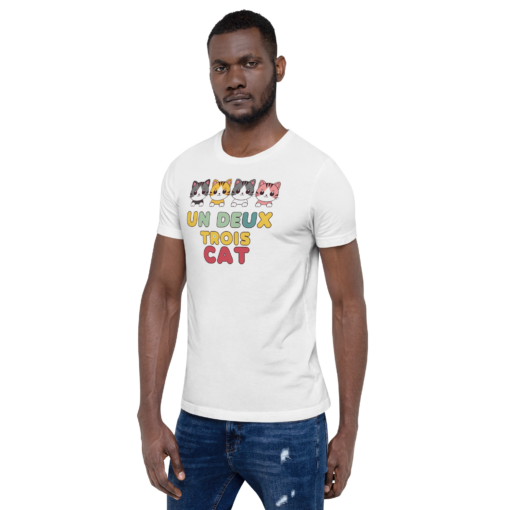 Adorable Kawaii Cats Graphic Tee - "Un Deux Trois Cat" Cute French Cat T-Shirt - Fun Cat Lover's Shirt - Image 11