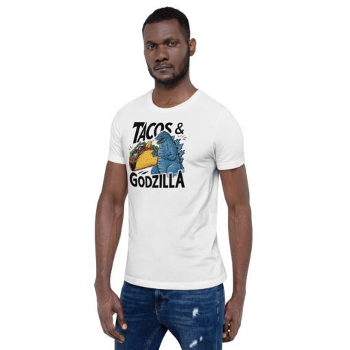 Funny Taco and Godzilla Graphic Tee - Tacos and Godzilla Shirt - Image 16