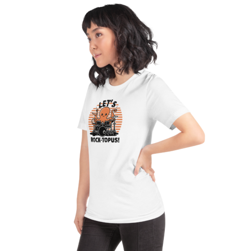 Let's Rocktopus Kawaii Octopus Drummer Graphic Tee - Musical Ocean Shirt - Image 8