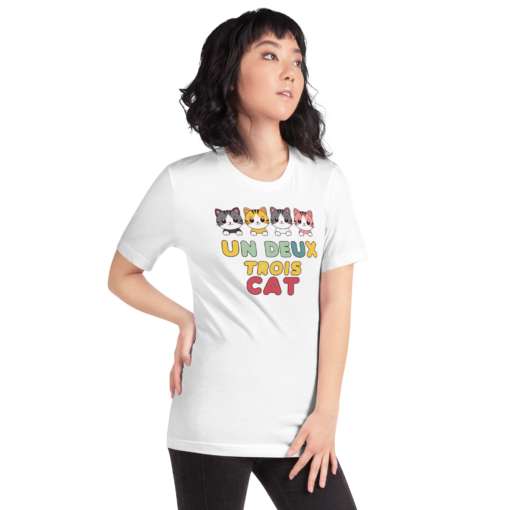 Adorable Kawaii Cats Graphic Tee - "Un Deux Trois Cat" Cute French Cat T-Shirt - Fun Cat Lover's Shirt - Image 15