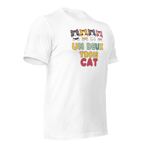 Adorable Kawaii Cats Graphic Tee - "Un Deux Trois Cat" Cute French Cat T-Shirt - Fun Cat Lover's Shirt - Image 7
