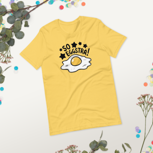 So Eggstra!" Egg Print Unisex Graphic Tee - Fun Eggcellent Shirt for Everyone - Image 16